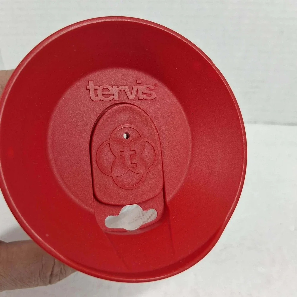 Tervis 16oz Insulated Tumbler with Red Lid #1 Teacher‎ Apple Patch Clear Cup
